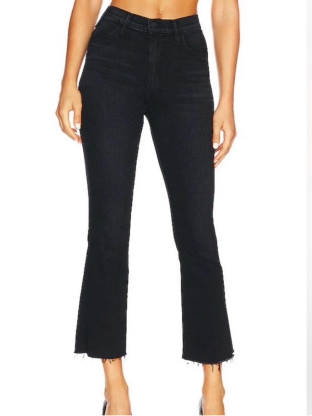 MOTHER The Hustler Ankle Fray Jeans Not Guilty Black - 26